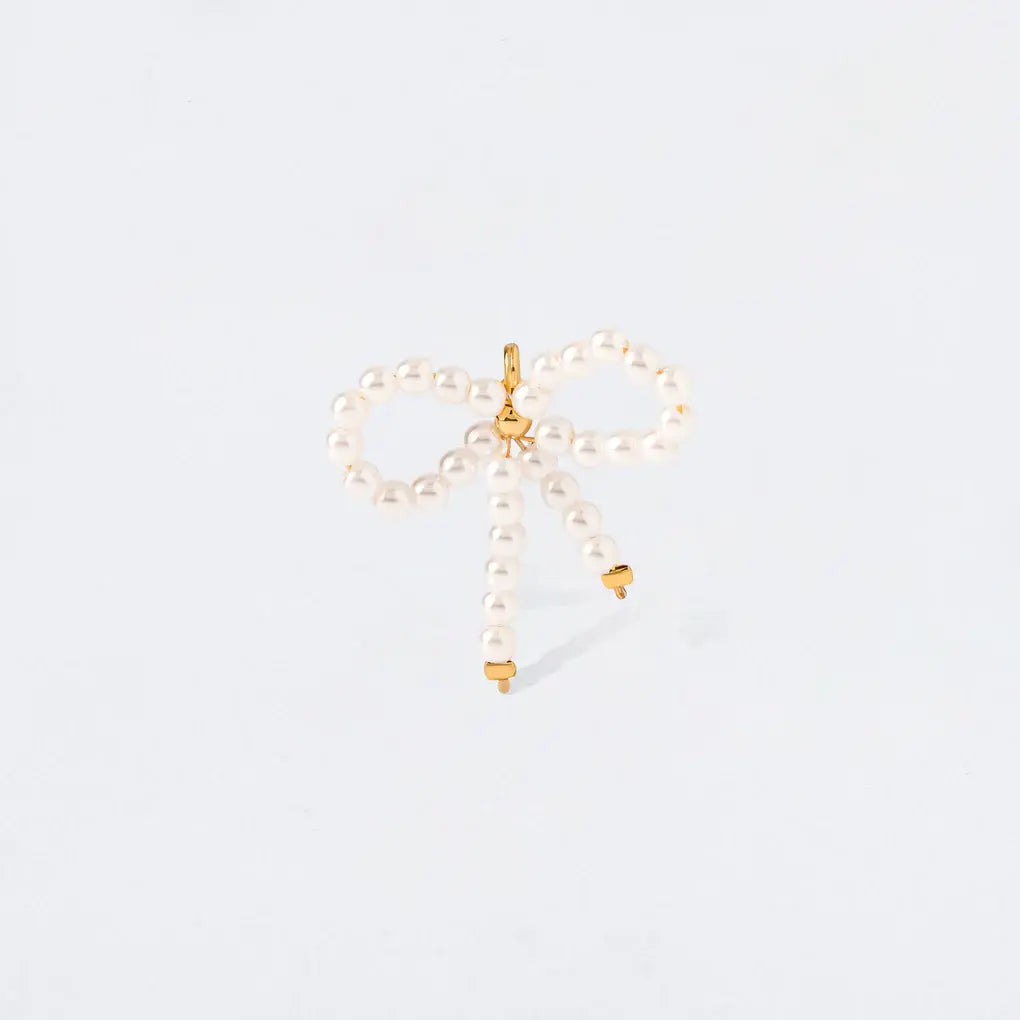 Pearl Bow Charm Pendant