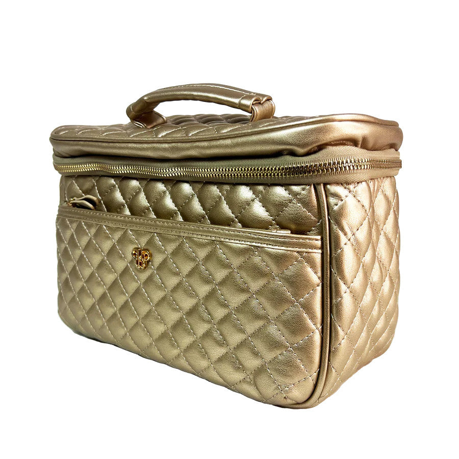 Classic Train Case | Gold Quilted