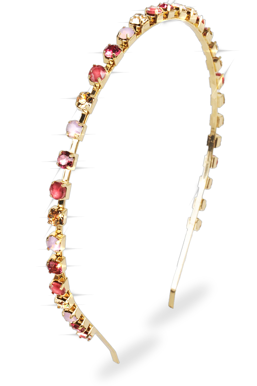 Skinny Multi Crystal Headband | Pink Multi