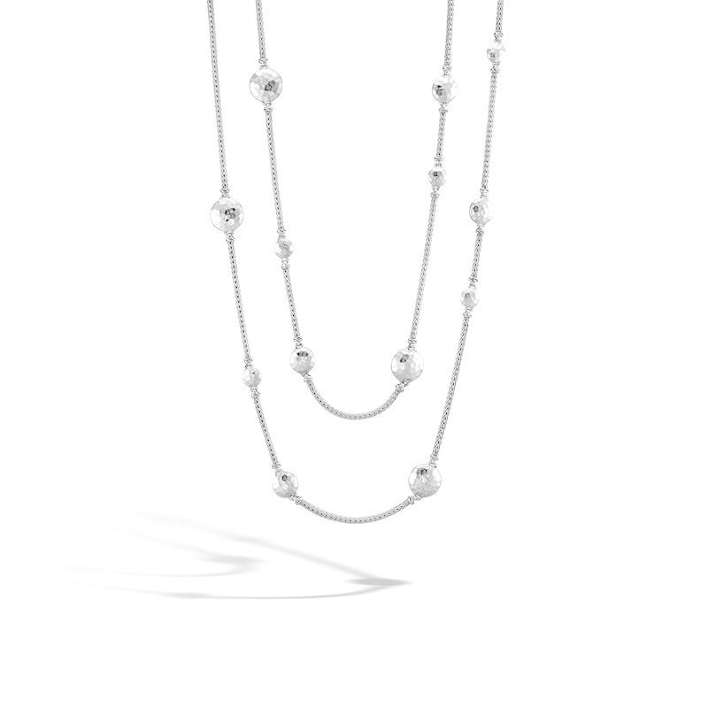 Dot 2MM Hammered Station Necklace