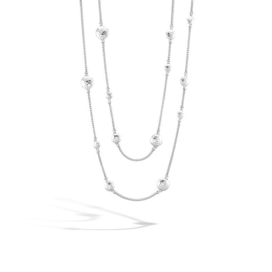 Dot 2MM Hammered Station Necklace