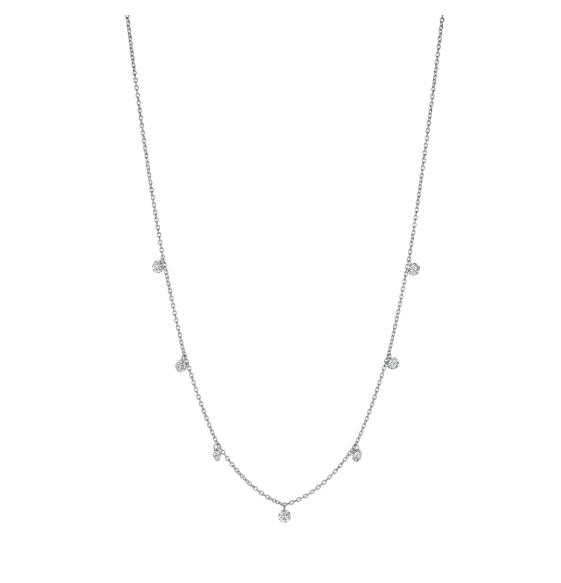 18K Gold Hanging Diamond Necklace