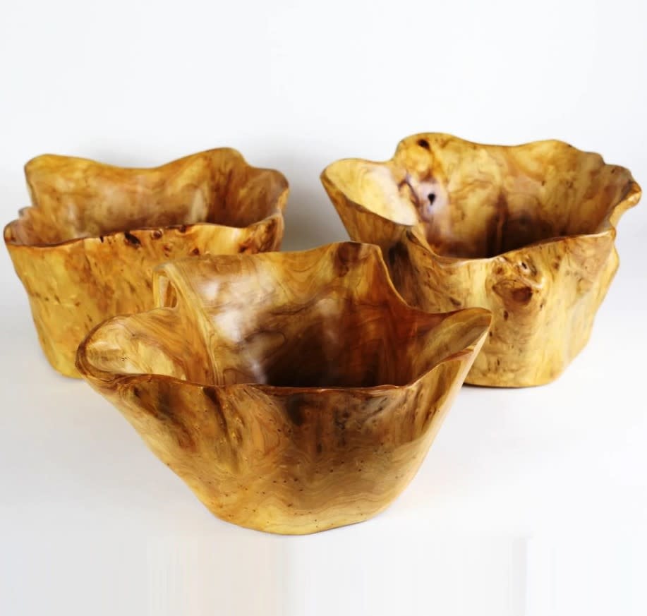 Root Wood Live Edge Deep Salad Bowl | Large