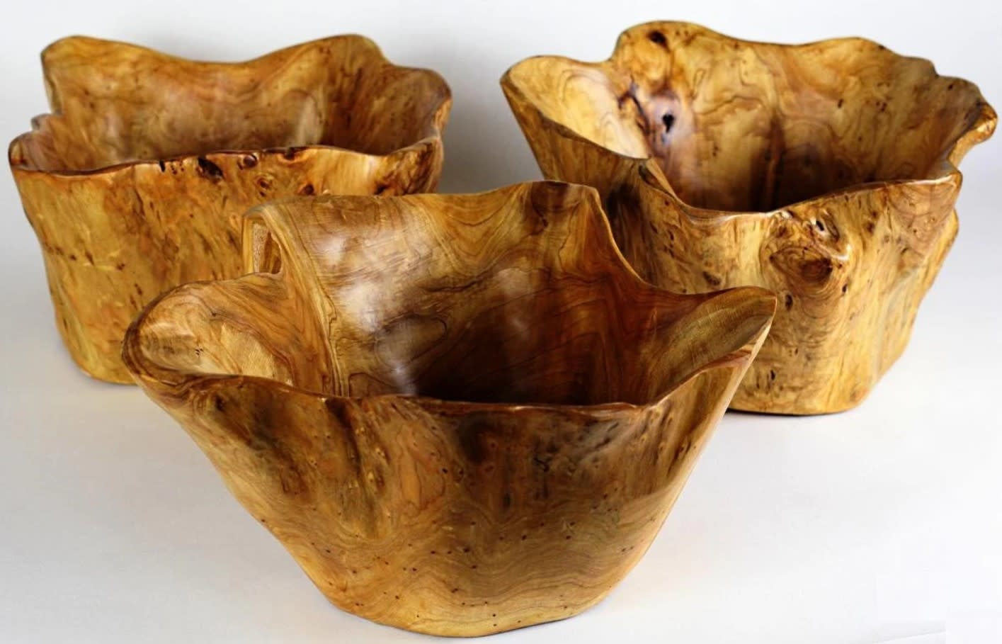 Root Wood Live Edge Deep Salad Bowl | Large
