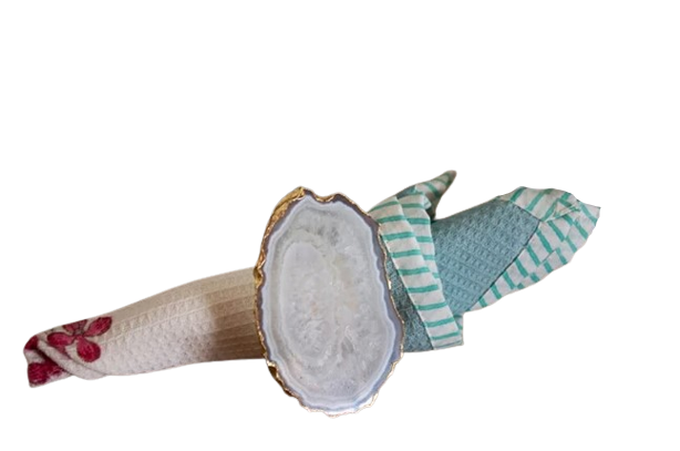 White Agate Napkin Ring