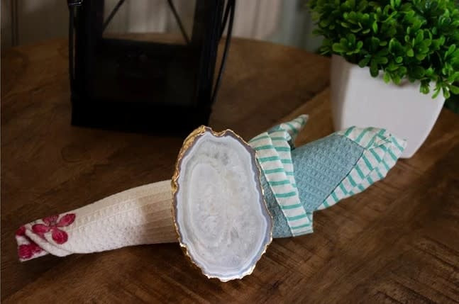 White Agate Napkin Ring