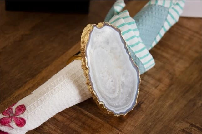 White Agate Napkin Ring