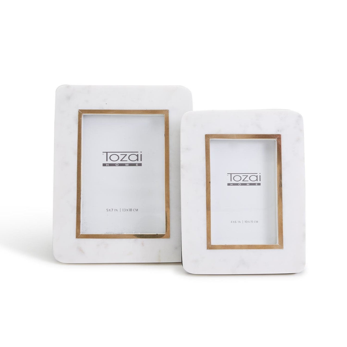 White Marble Gold Rim Frame