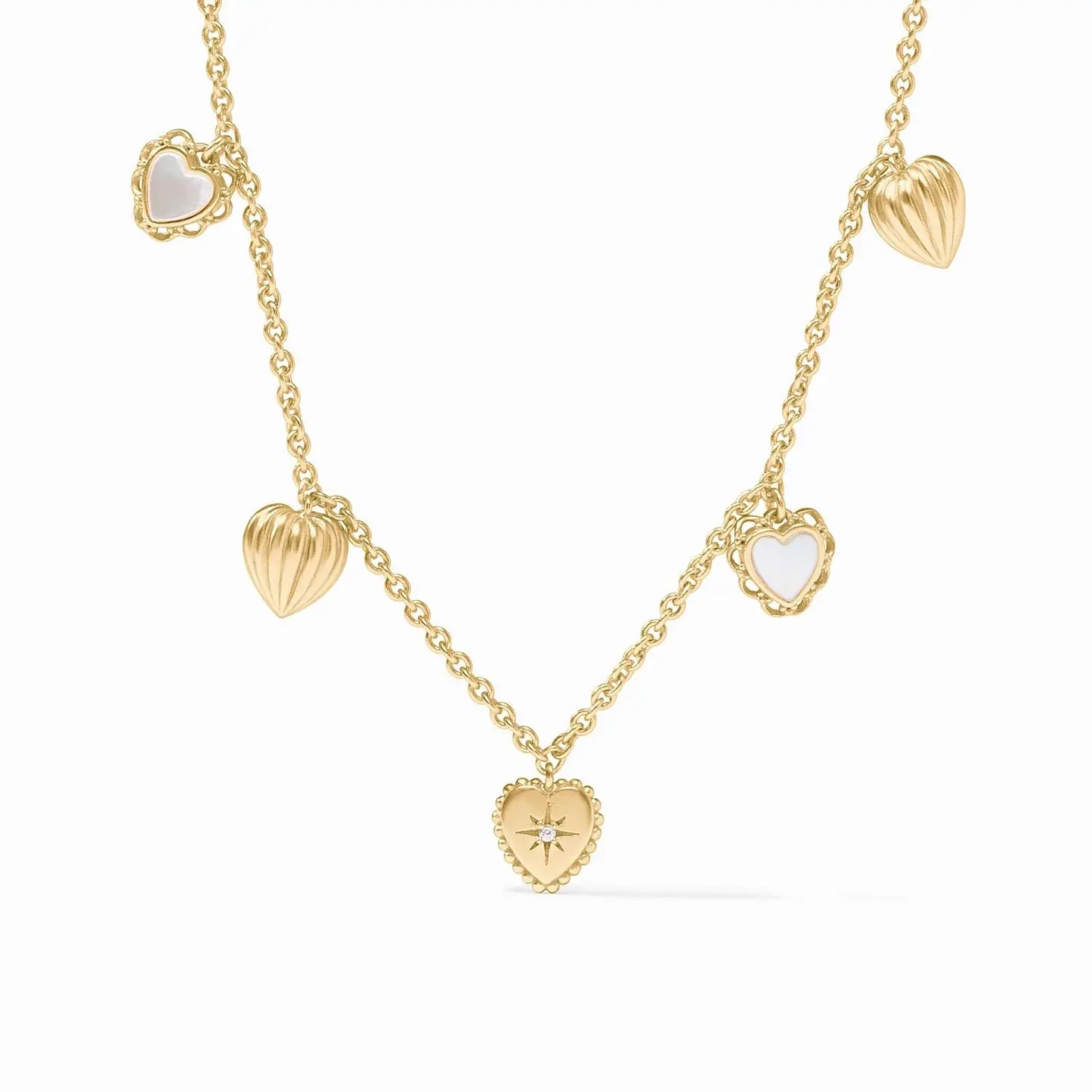 Heart Delicate Station Necklace | 16-18in