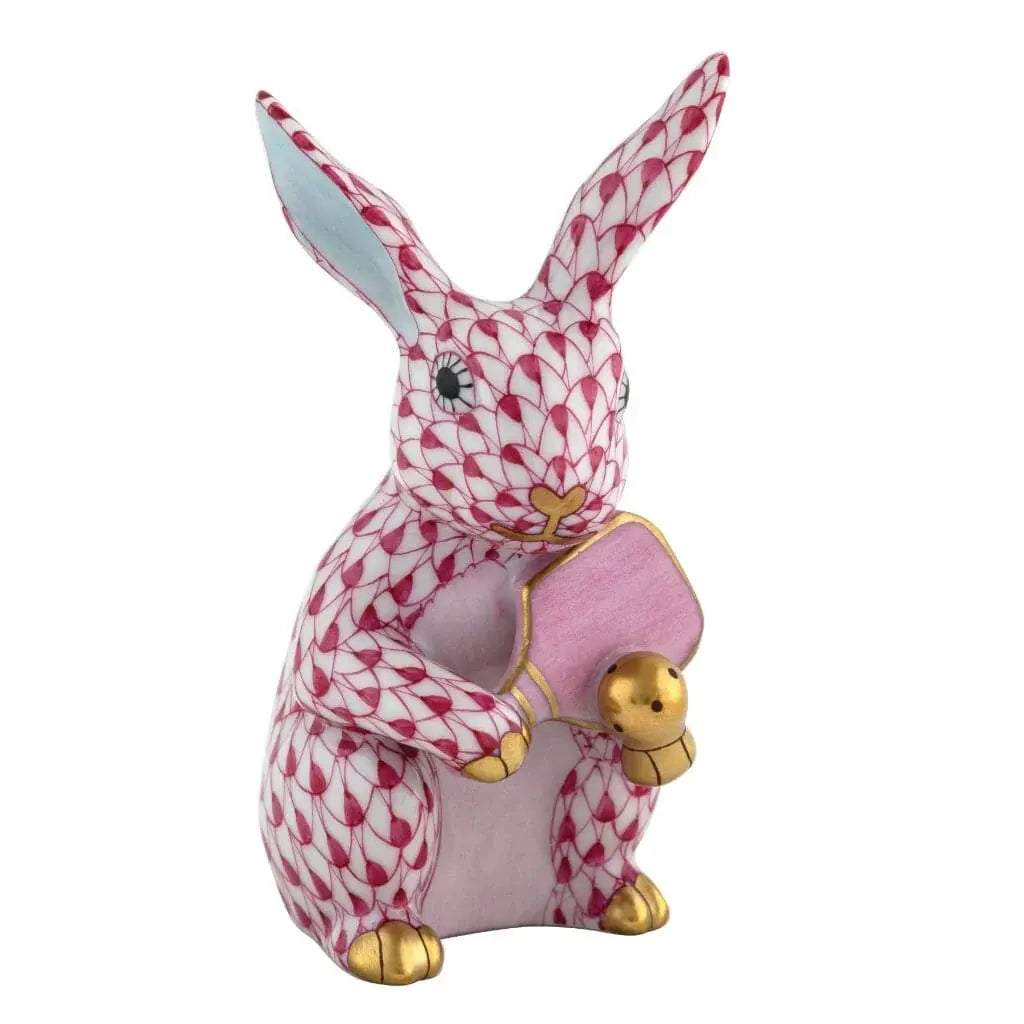 Herend Pickleball Bunny | 3.25in Raspberry