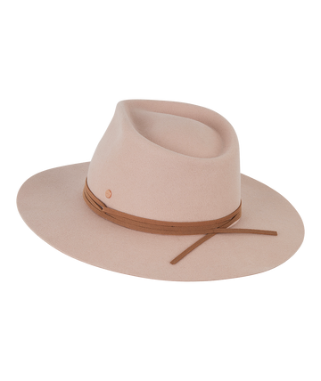 Womens Wide Brim Fedora Hat| Alice Apricot