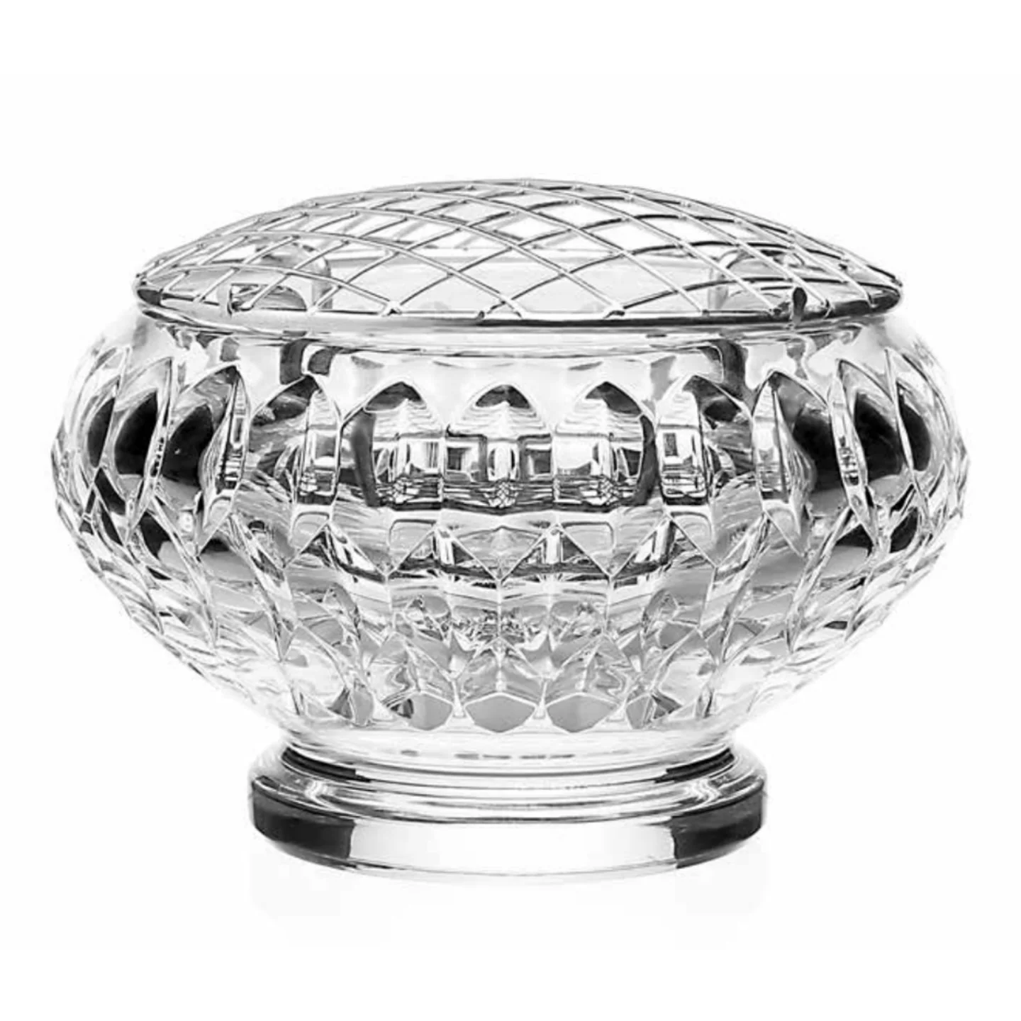 William Yeoward Crystal Merle Rose Bowl + Wire Flower Frog Set | 6in