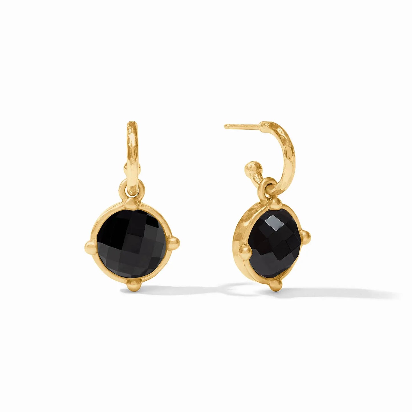 Honeybee Hoop + Charm Earrings | Obsidian Black