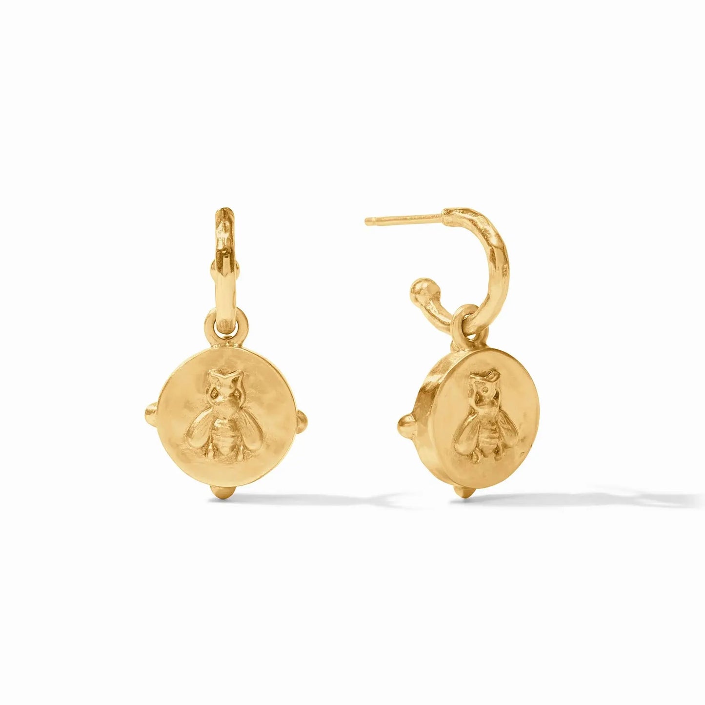Honeybee Hoop + Charm Earrings | Obsidian Black