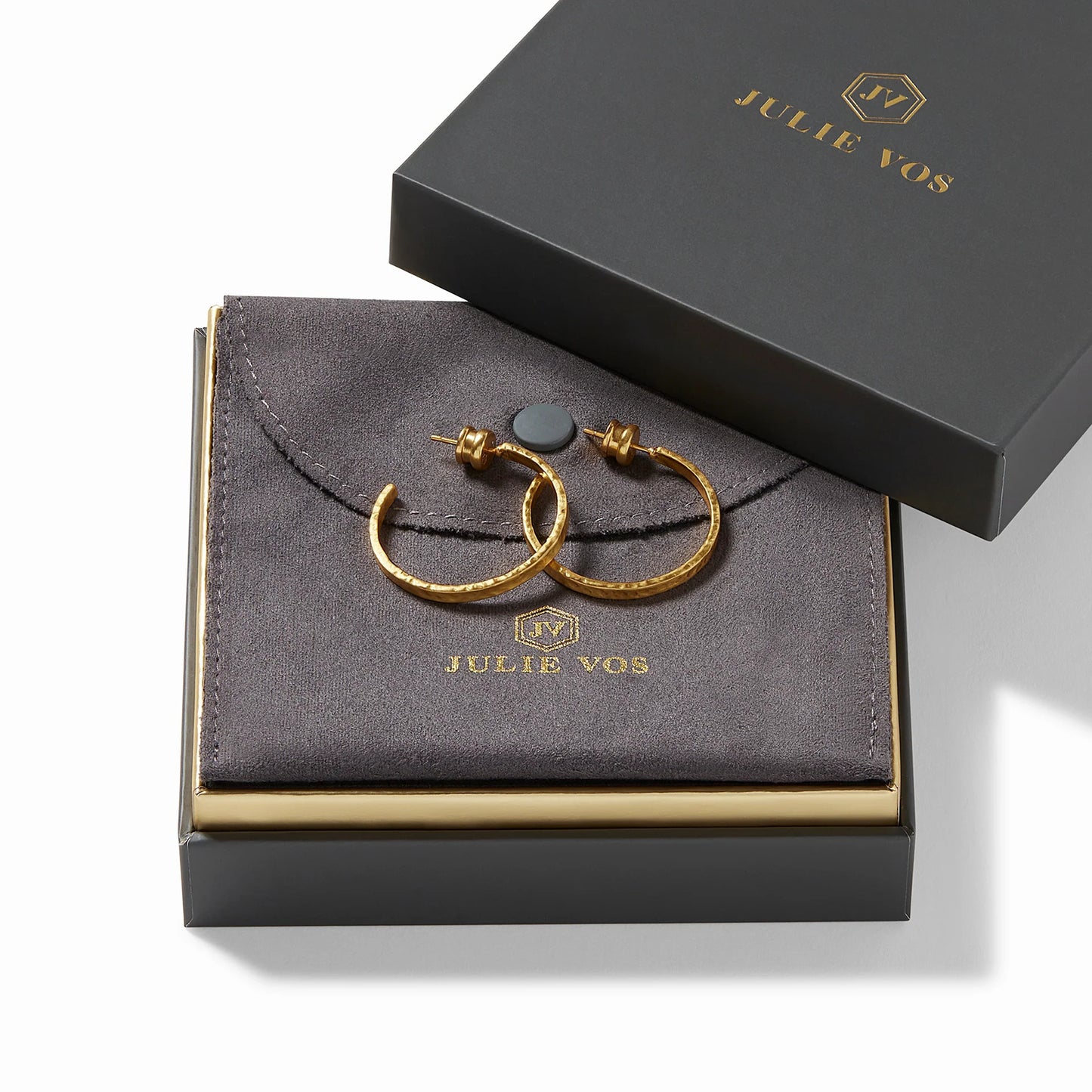 Crescent Gold Hoop Earrings | Large 1.75in