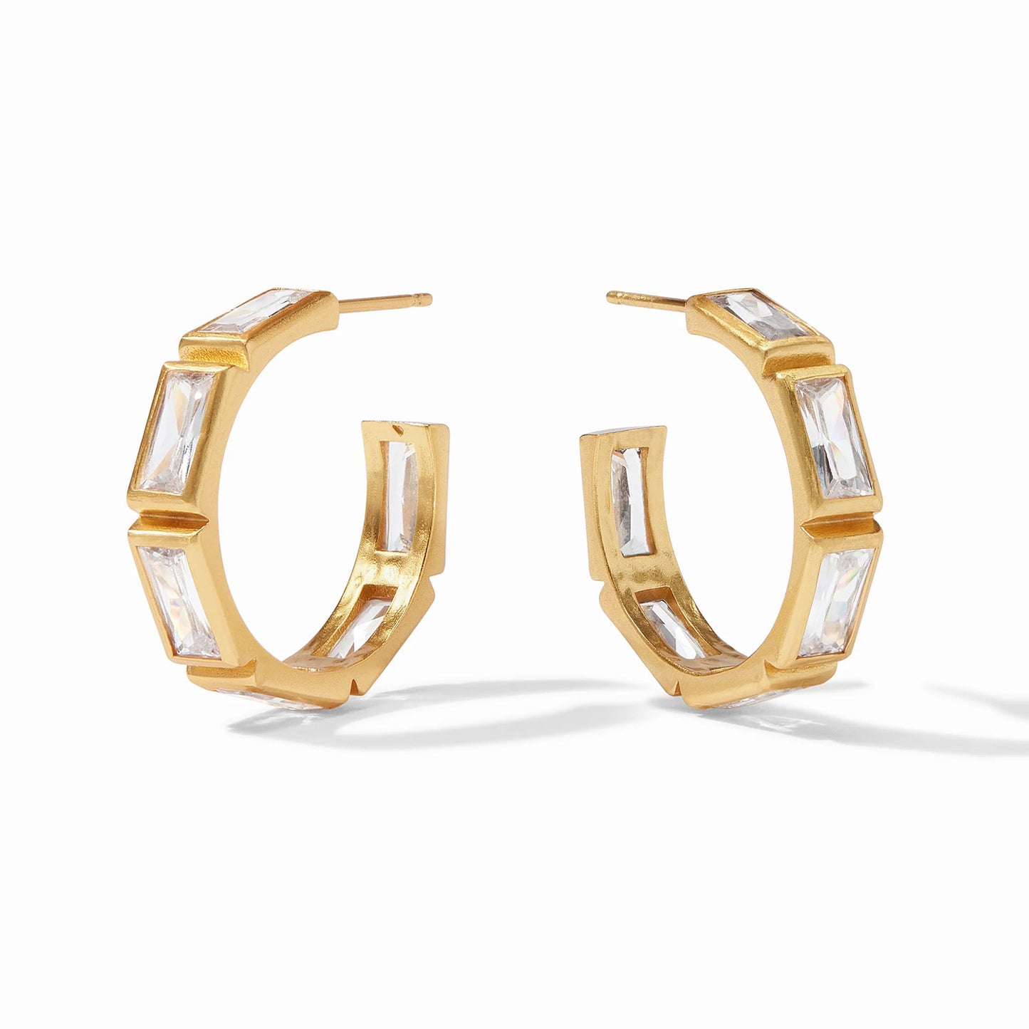 Antonia Gold Hoop Earrings | Cubic Zirconia Medium 1.1in