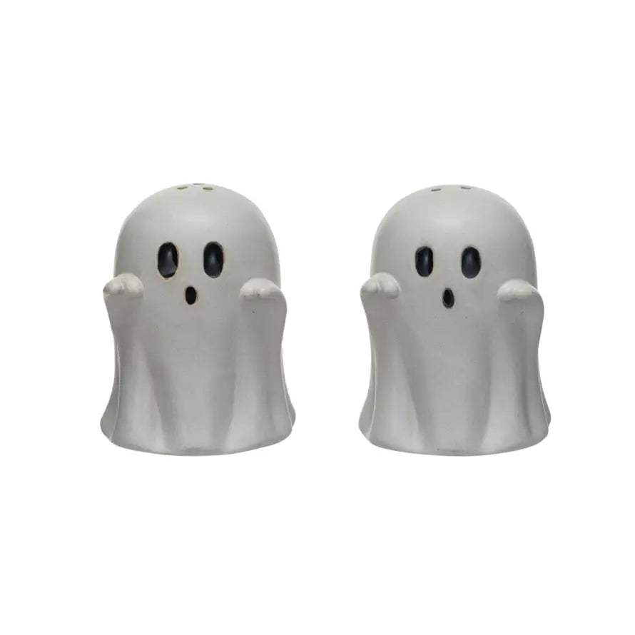 Ghost Stoneware Salt + Pepper Shaker Set | 2.25in