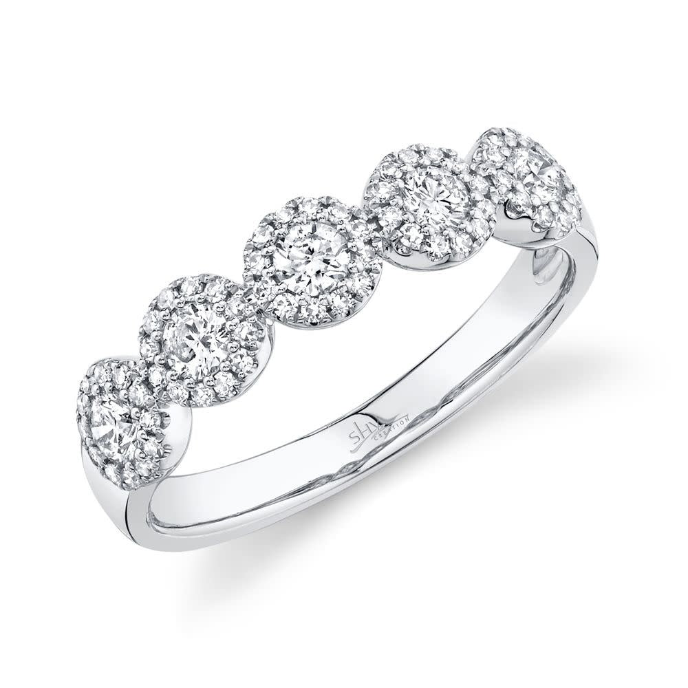 0.57Ct 14K WG 5 Diamond Band