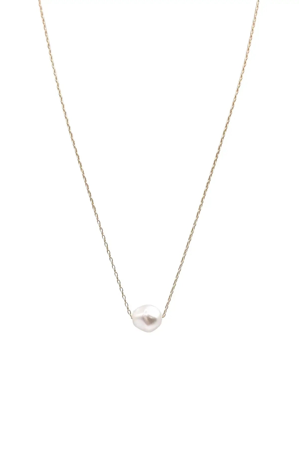 eNewton Admire Pearl Necklace Gold | 16in