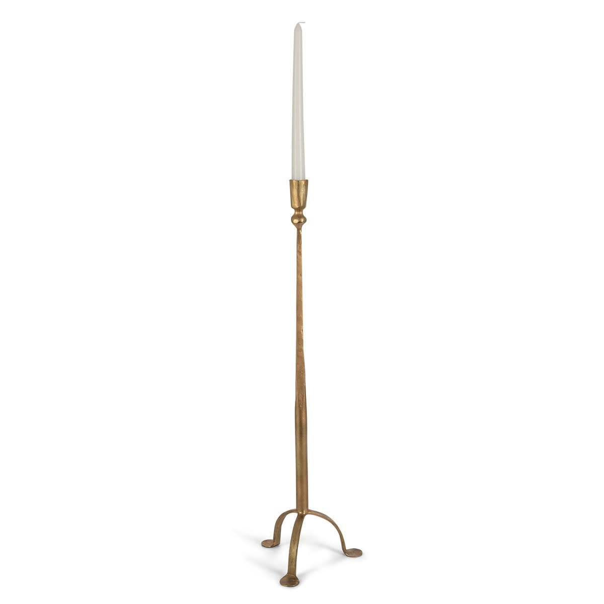 Antique Gold Iron Candlestick | 28in