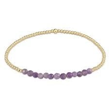 Gold Bliss 2mm Bead Bracelet | Amethyst