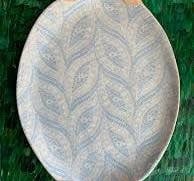 Terrafirma Ceramics Oval Platter with Handles | 13x9in Tahiti Opal