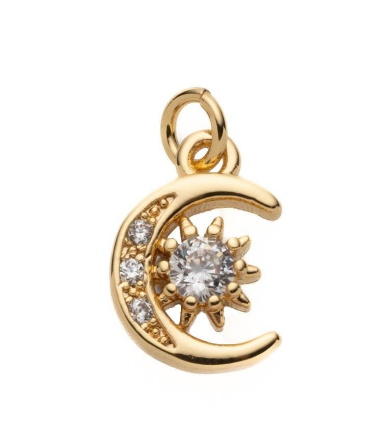Crystal Sun + Crescent Moon Charm Pendant