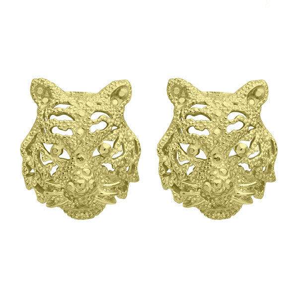 Gold Tiger Stud Earrings