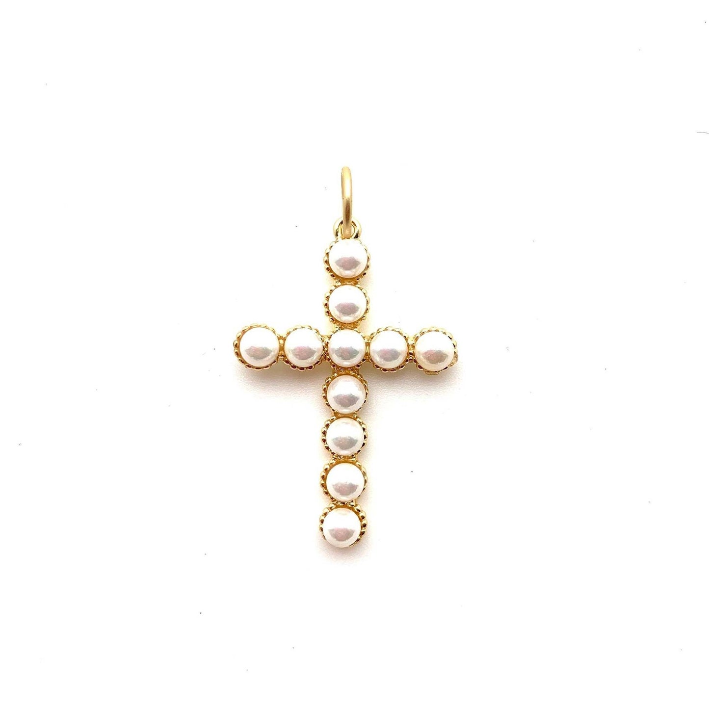 Pearl Cross Charm Pendant