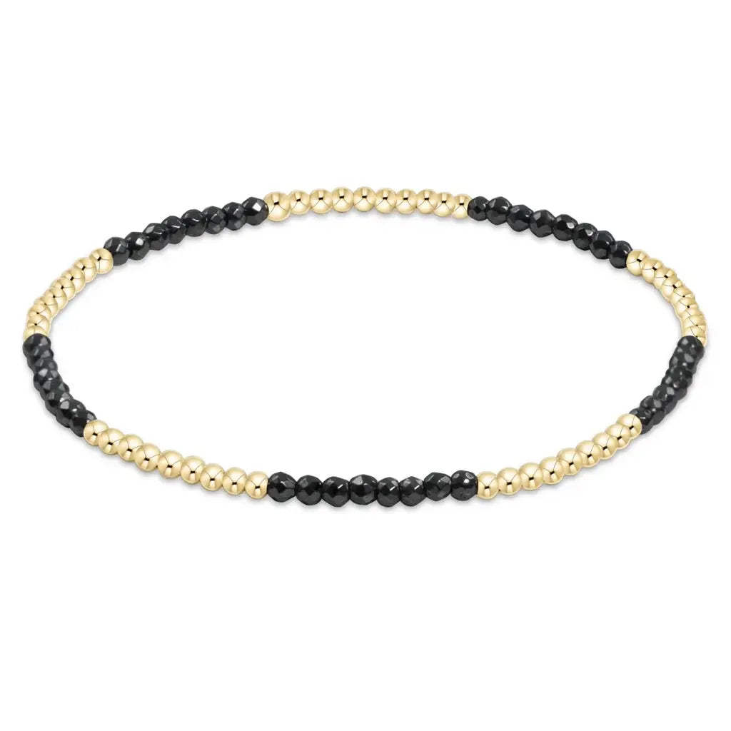 Blissful Pattern Bead Bracelet | 2mm Faceted Hematite