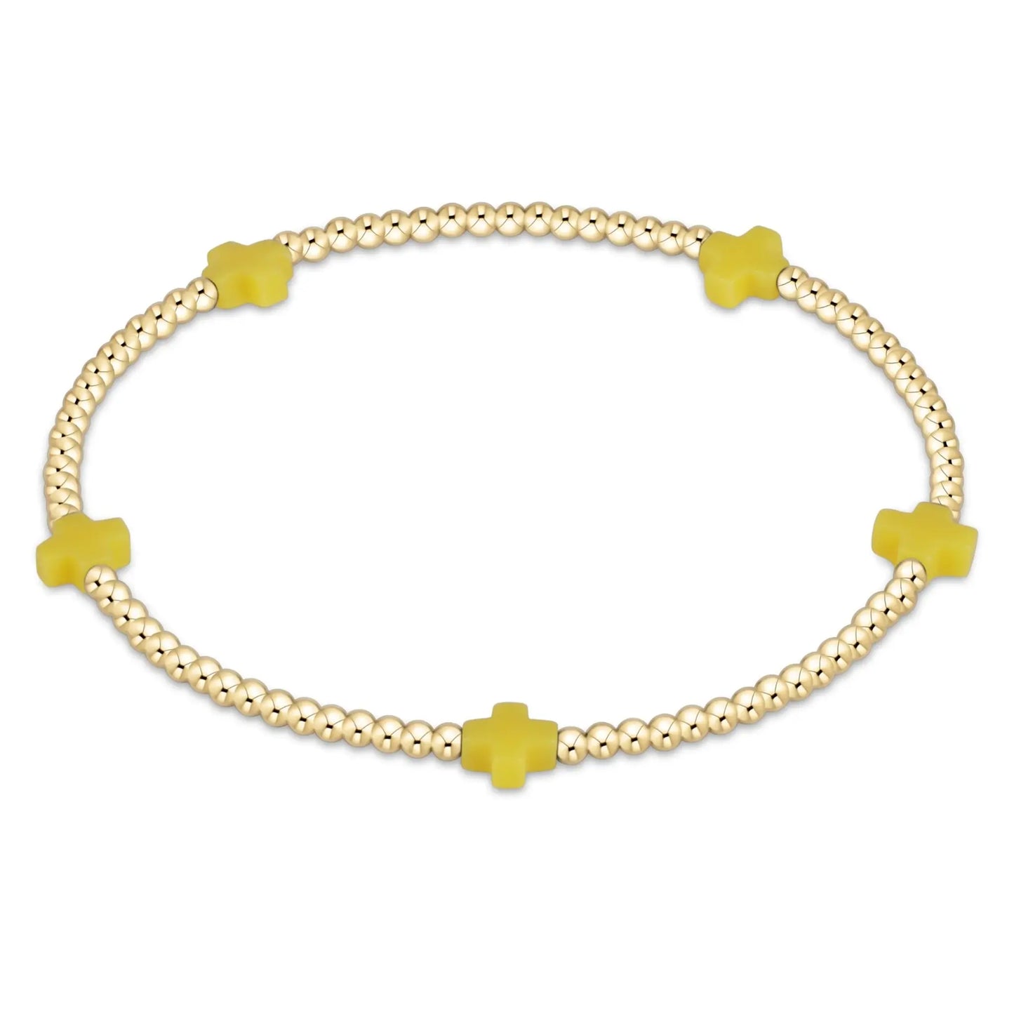 eNewton Signature Small Cross 2mm Bead Bracelet | Canary