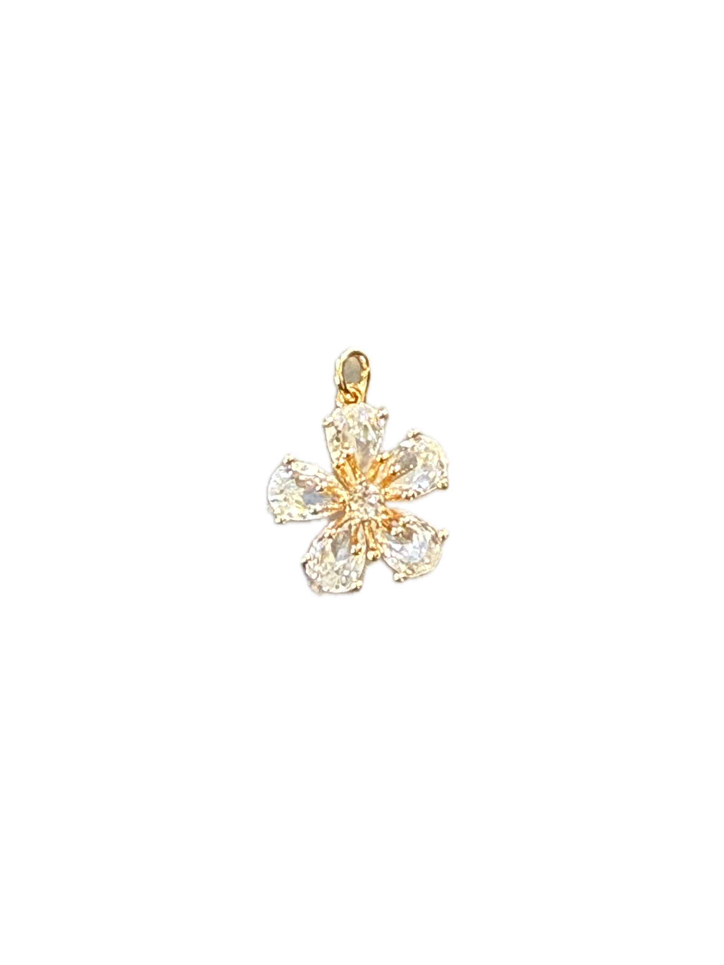 Clear Crystal Flower Charm Pendant