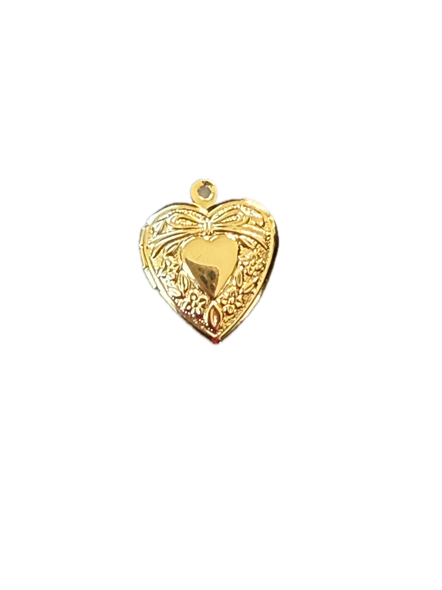 Embossed Heart Locket Charm Pendant