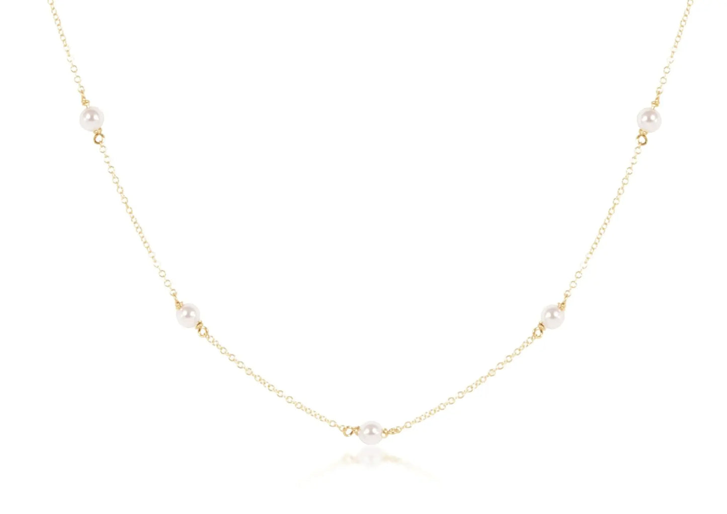 eNewton 4mm Pearl Simplicity Chain Choker Necklace | 17in