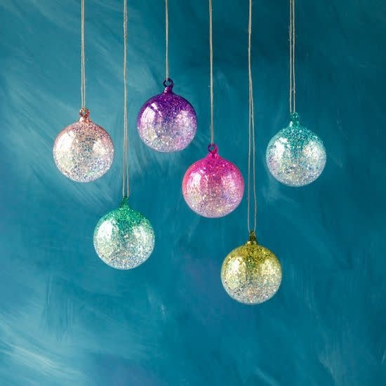 Glitter Ombre Ball Ornament Assorted 3.5"