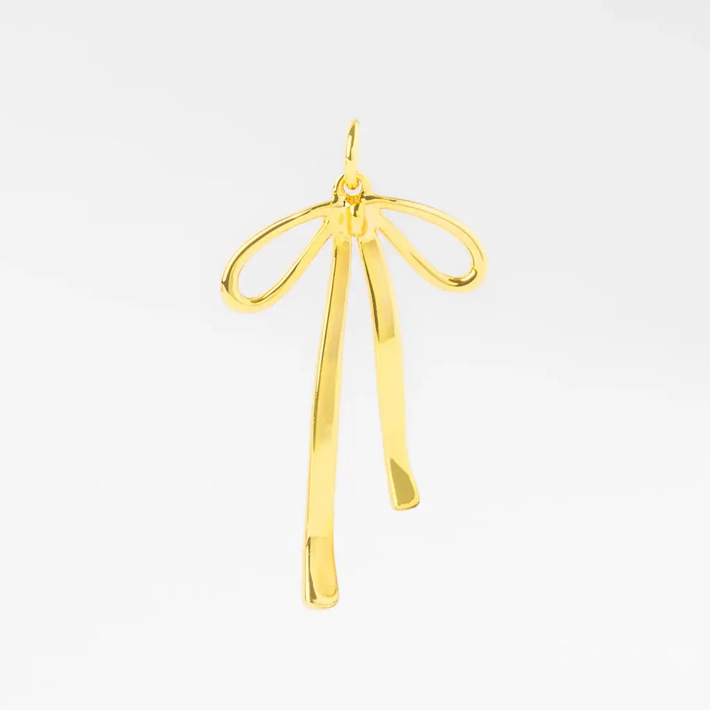 Elongated Bow Charm Pendant