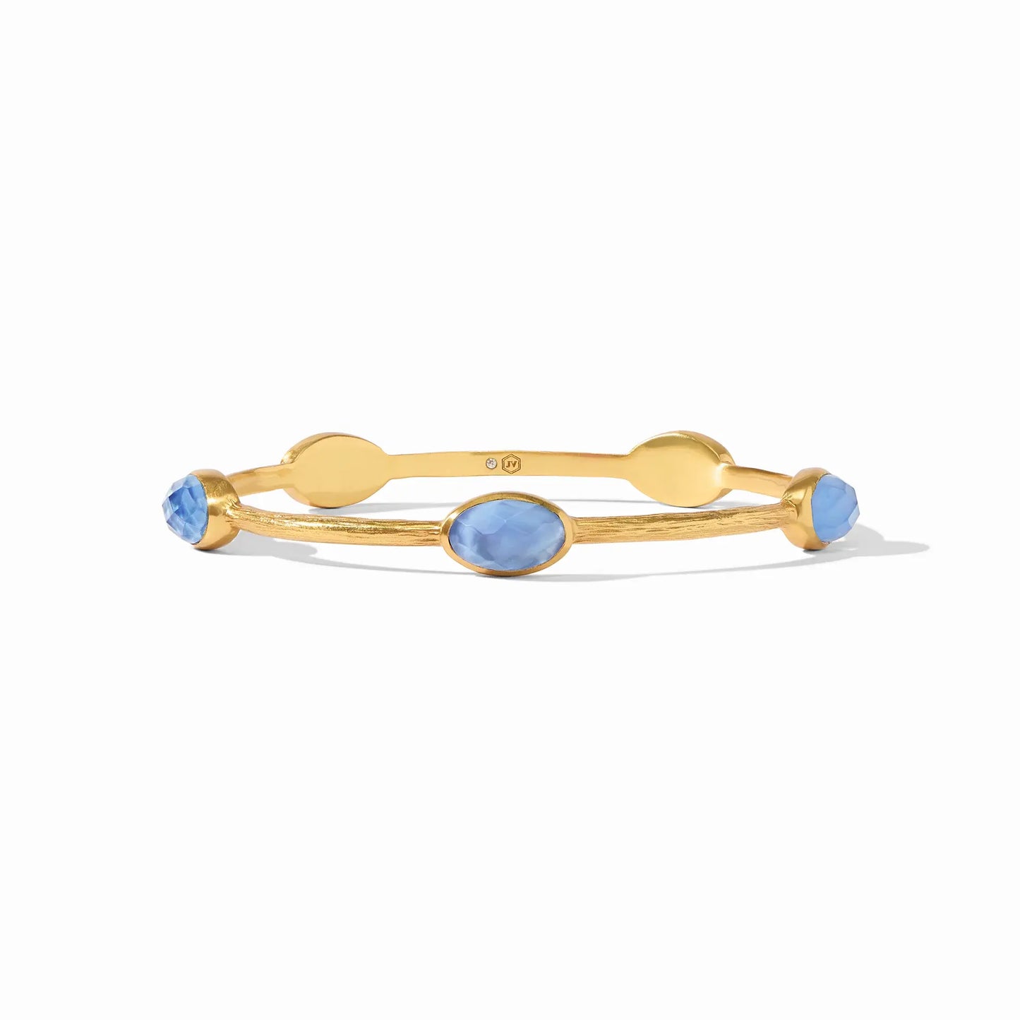 Ivy Stone Bangle Bracelet | M Iridescent Chalcedony Blue