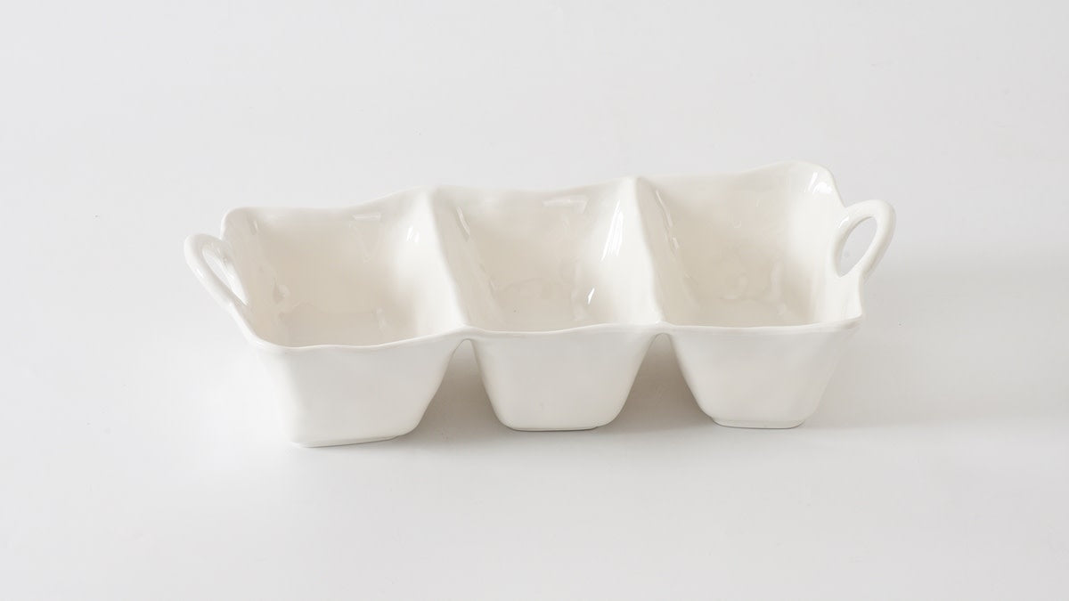 Melamine 3 Section Deep Handled Bowl | 16x7x4in