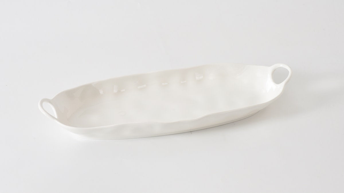 Melamine Deep Long Oval Handled Bowl | 19x7x2in