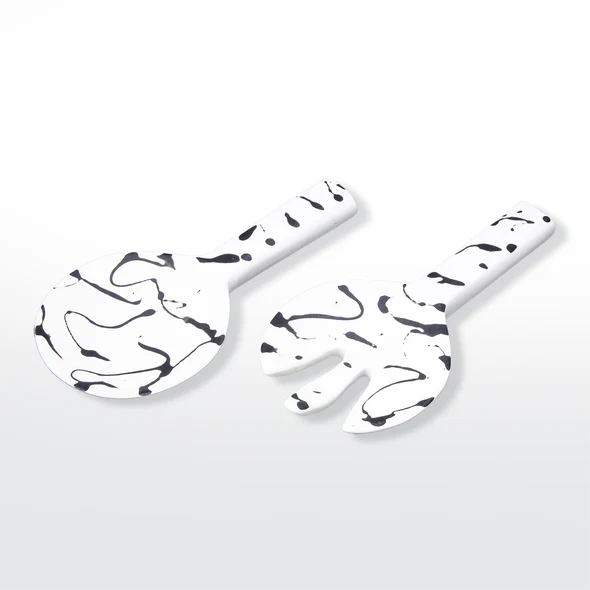 Resinware Handcrafted Salad Server Set | Jumbo 11.7in