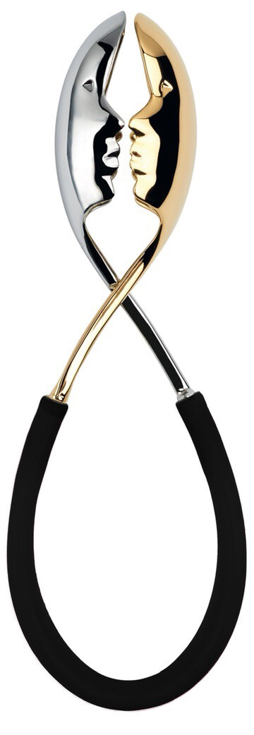 Italian Kiss Me Salad Tong | Silver + Gold