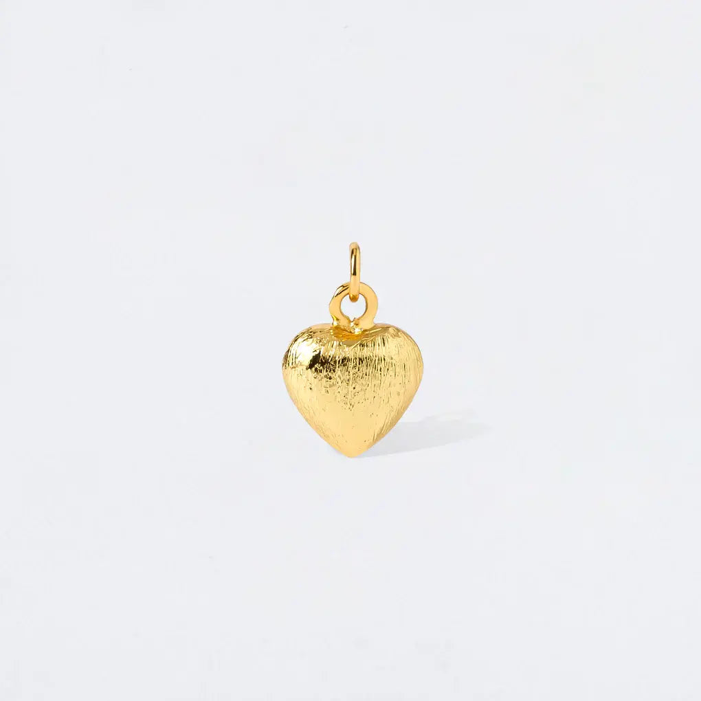 Mini Sandblasted Bubble Heart Charm Pendant