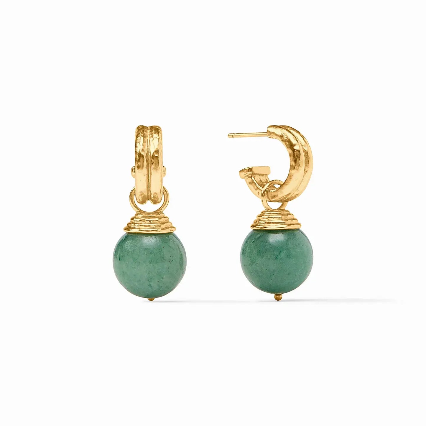 Bonbon Hoop + Charm Earring | 1.1in Jade Green