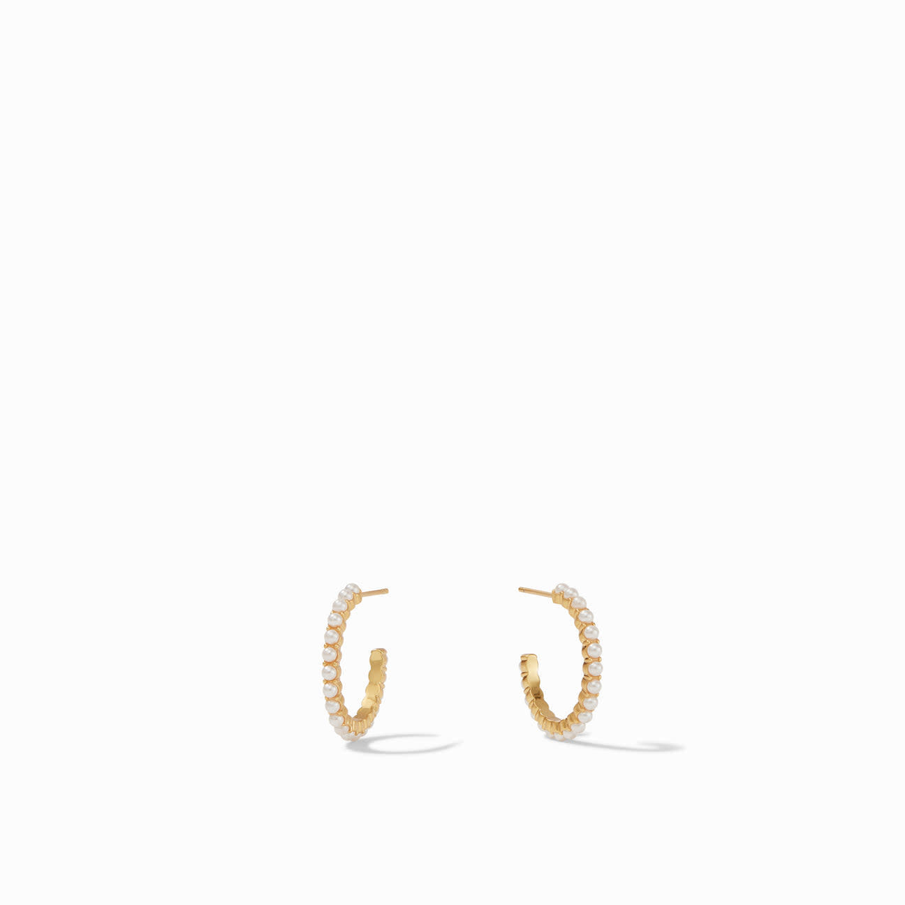 Juliet Gold Hoop Earrings | Pearl Small .75in