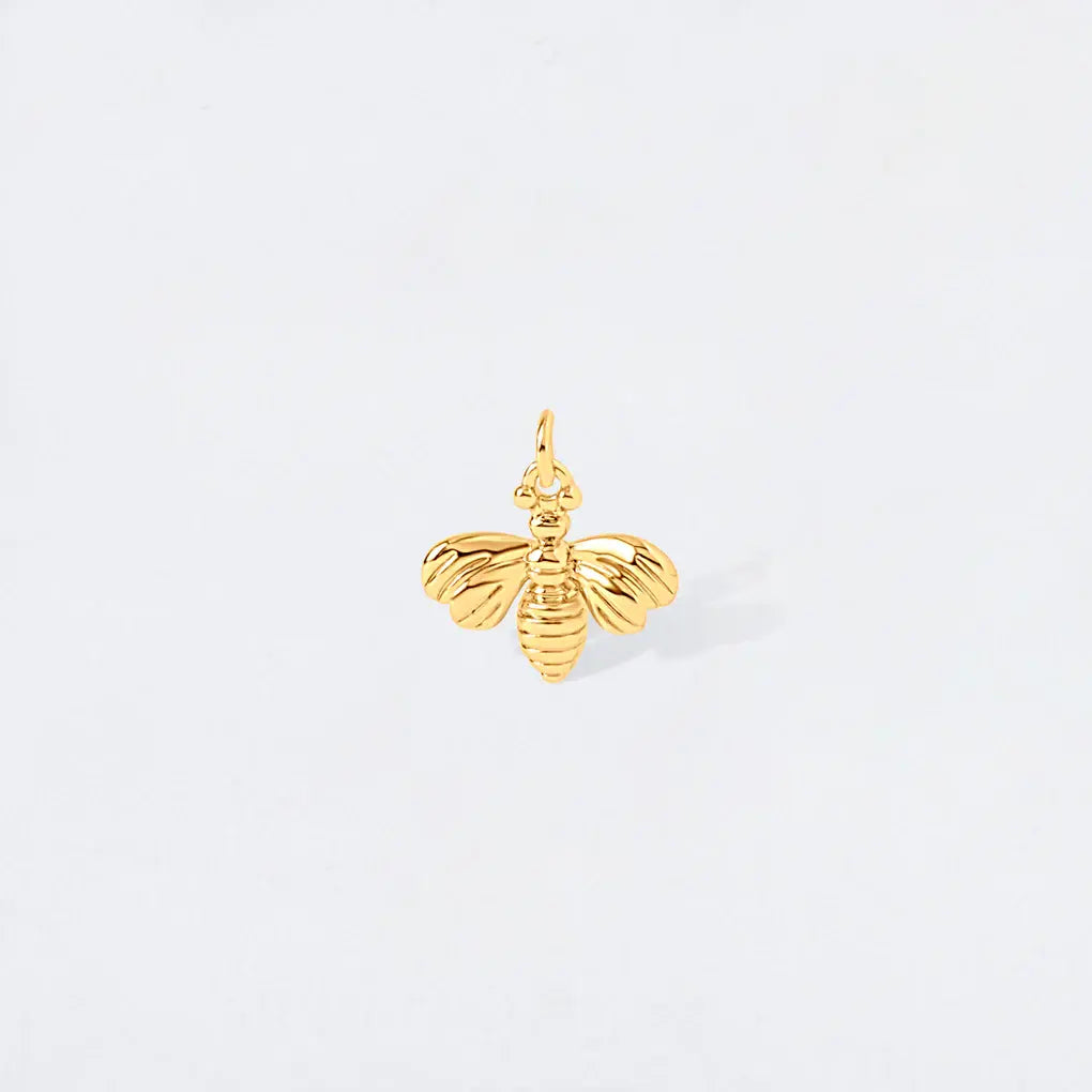 Gold Bumble Bee Charm Pendant