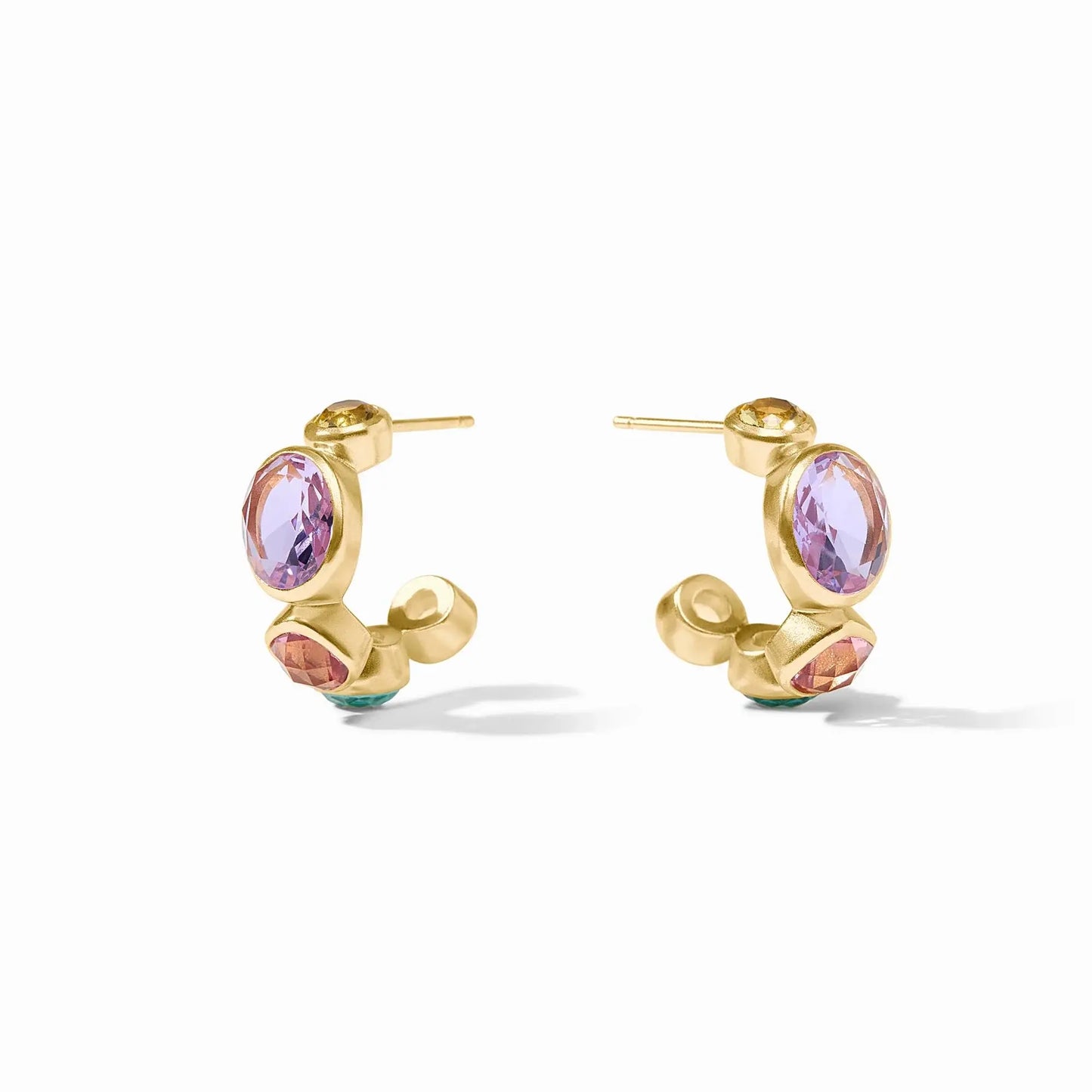 Kaleidoscope Hoop Earrings | 1.2in Multi Stone