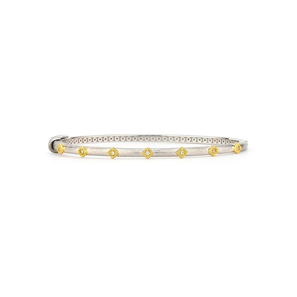 Mixed Metal Diamond Kite Bangle
