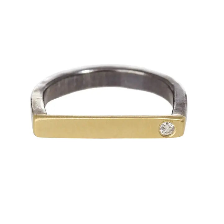 Slice Stacking Rings/Solid 18k gold + 2mm DIA