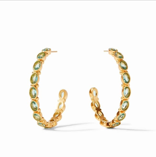 Mykonos Hoop Gold Clear Bahamian Blue -Large