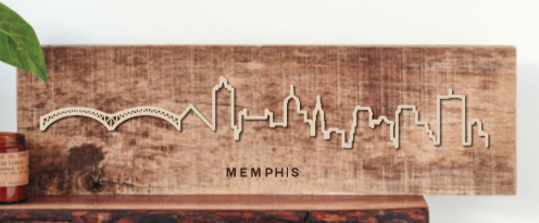 Memphis Skyline Large Wood City Scape